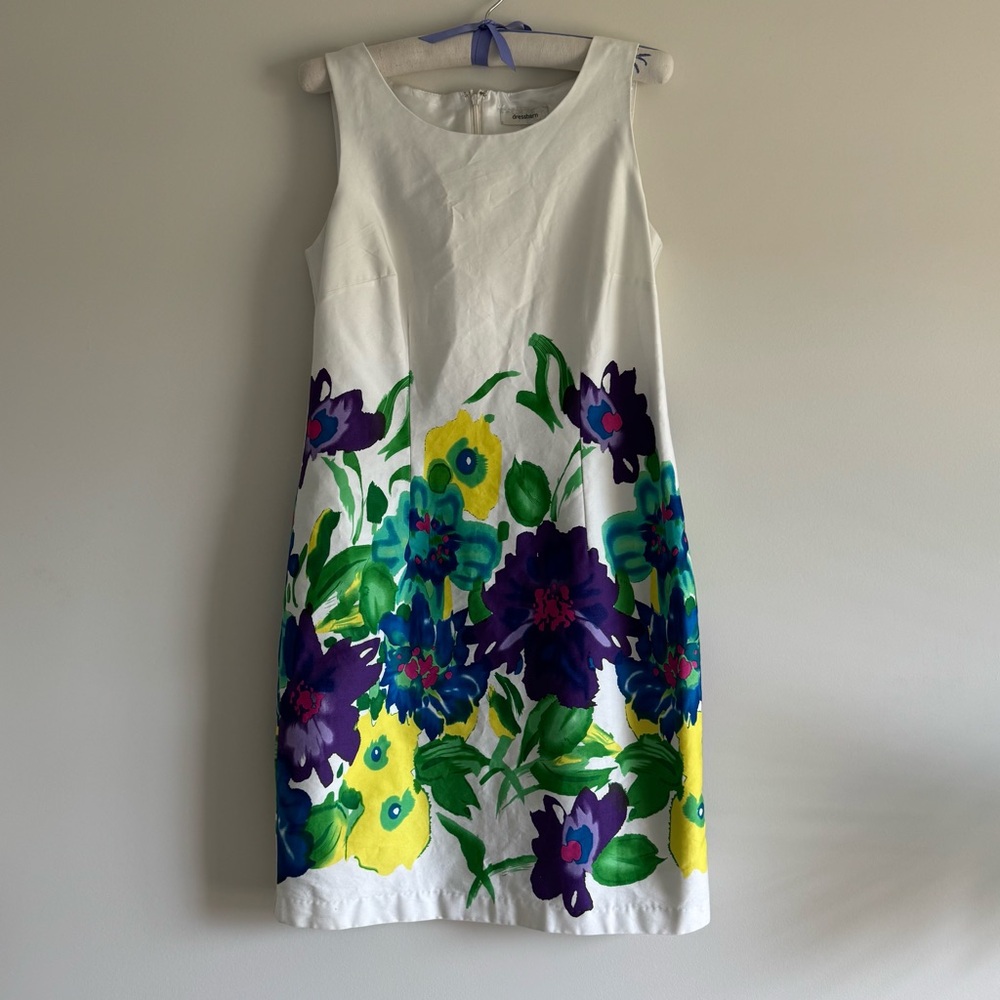 Dress Barn Dress Womens White Floral Size 10